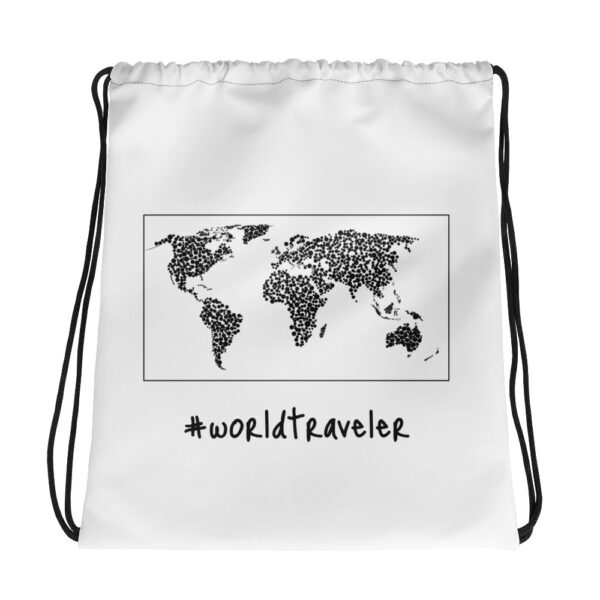 Kordelzugbeutel “#worldtraveler”